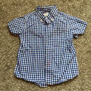J. Crew Crewcuts Kids Blue and White Plaid Button Down Shirt